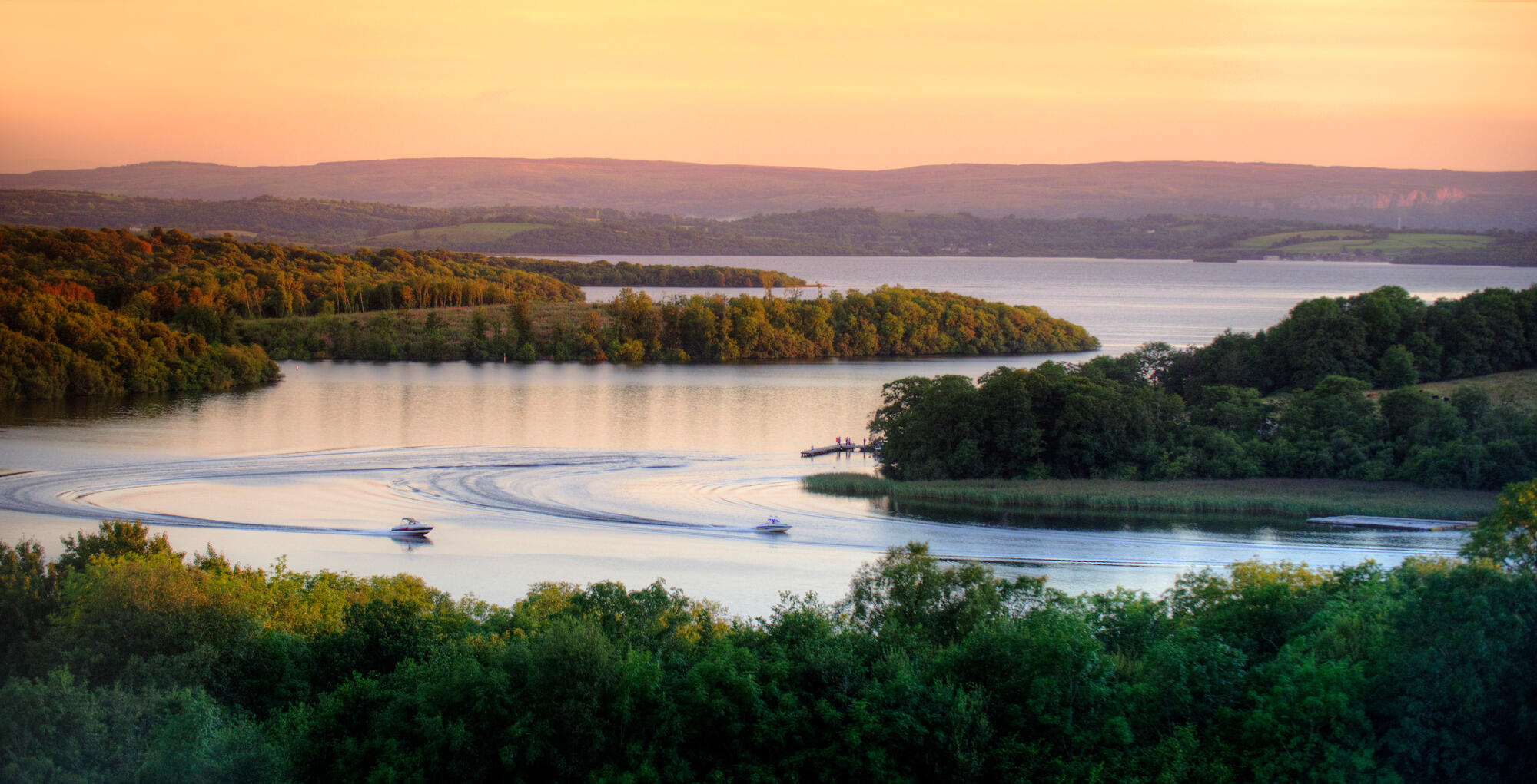 Sunset at White Island and Castle Archdale Forest Park